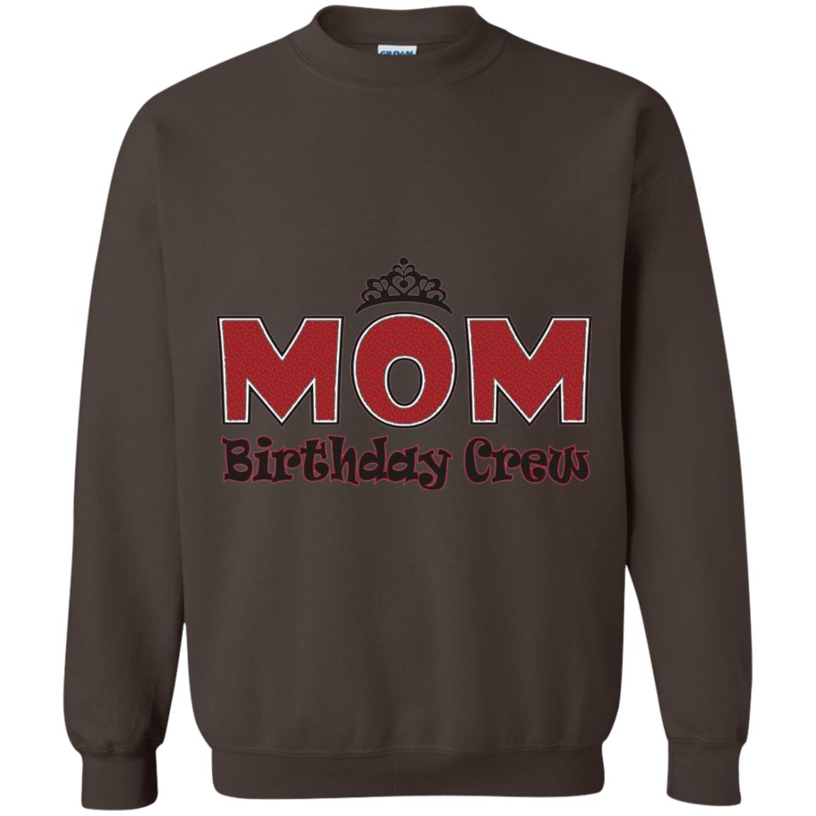 Mom Birthday Crew T-shirt Birthday Party Dark Chocolate