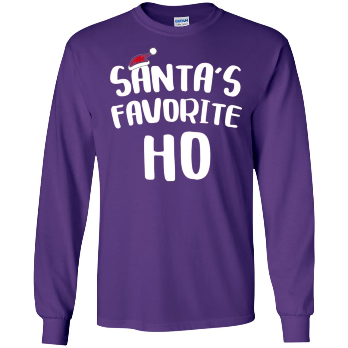 Christmas T-shirt Santa_s Favorite Ho Purple