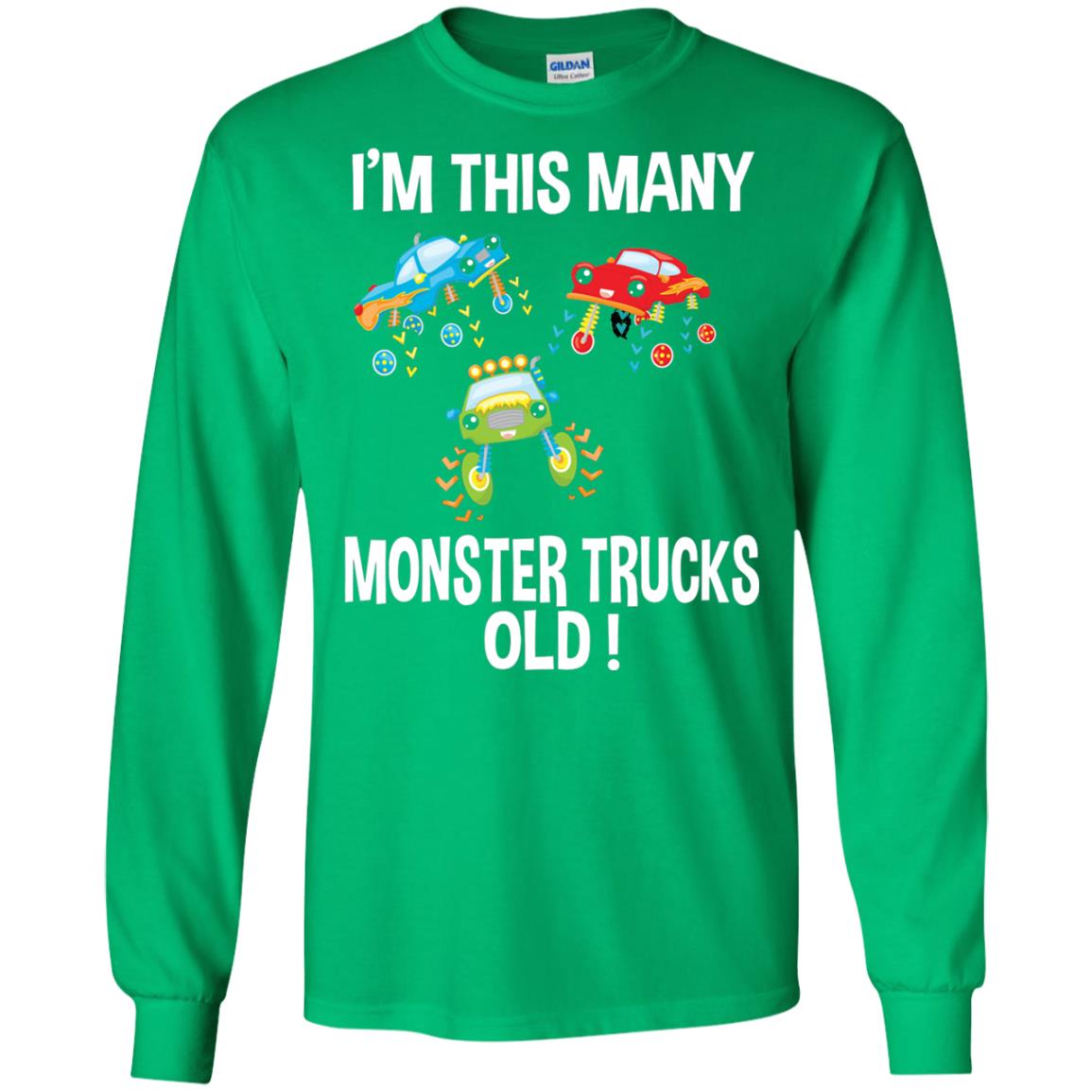Birthday 3th Shirt Im This Many Monster Trucks Old Irish Green