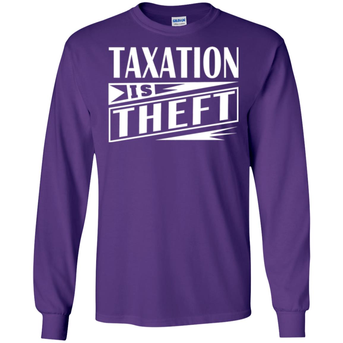 Taxation Is Theft Libertarian Anarchist T-shirt Purple