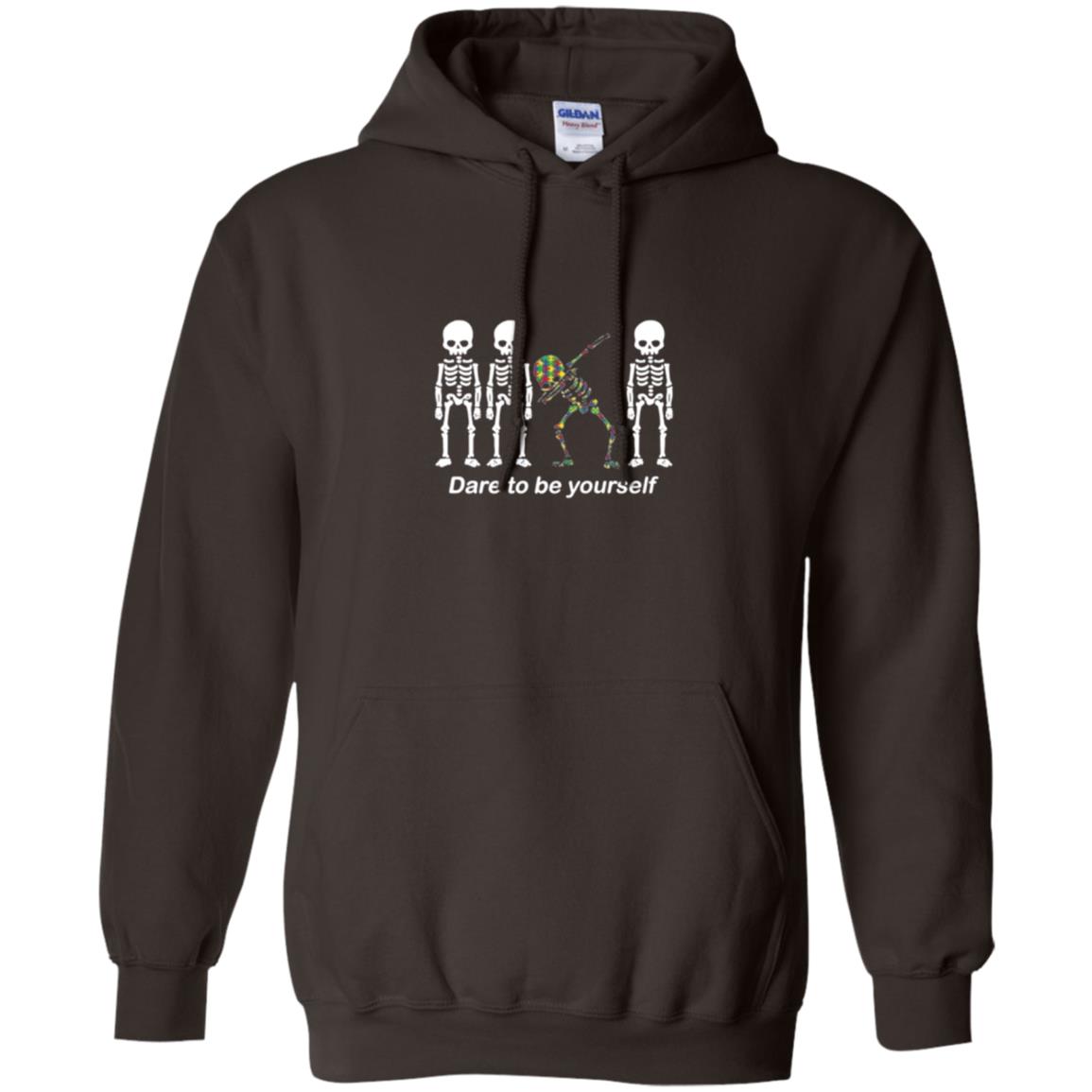 Dabbing T-shirt Dabbing Skeleton Dare To Be Yourself Dark Chocolate