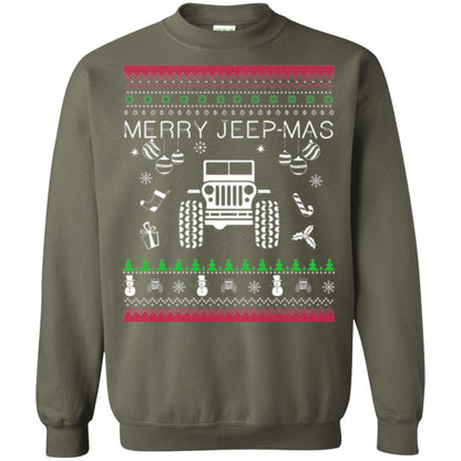 Christmas T-shirt Mery Jeep-mas Jeep Ugly Military Green
