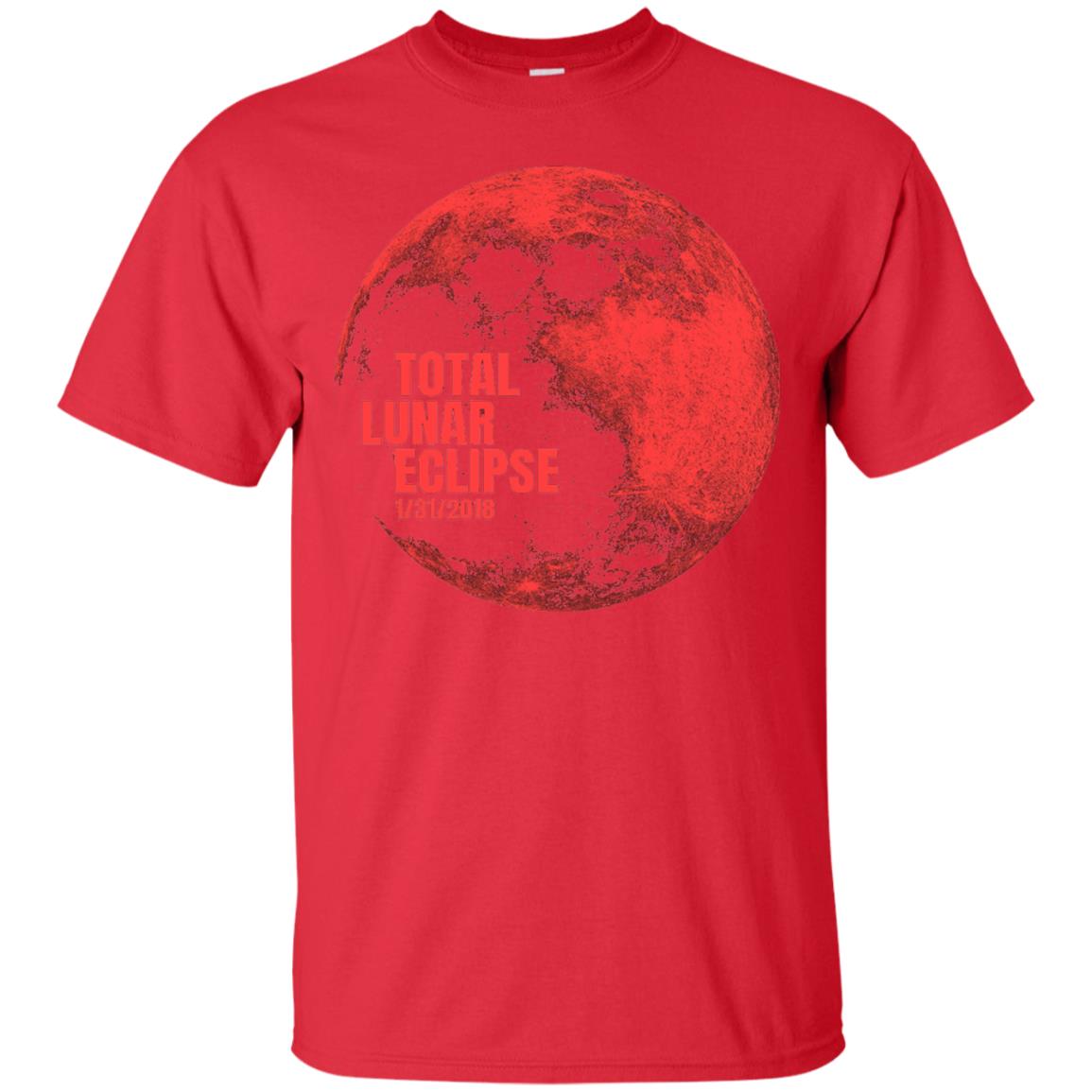 Total Lunar Eclipse 2018 Blood Full Red Moon T-shirt Red
