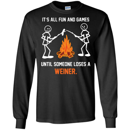 Camper T-shirt It’s All Fun And Games Until Someone Loses A Weiner Black