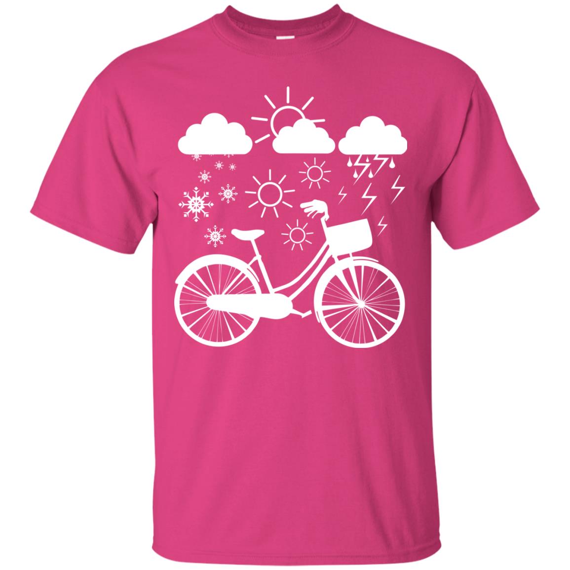 Bicycle All Weather Cyclist T-shirt For Bicycle Lover Heliconia