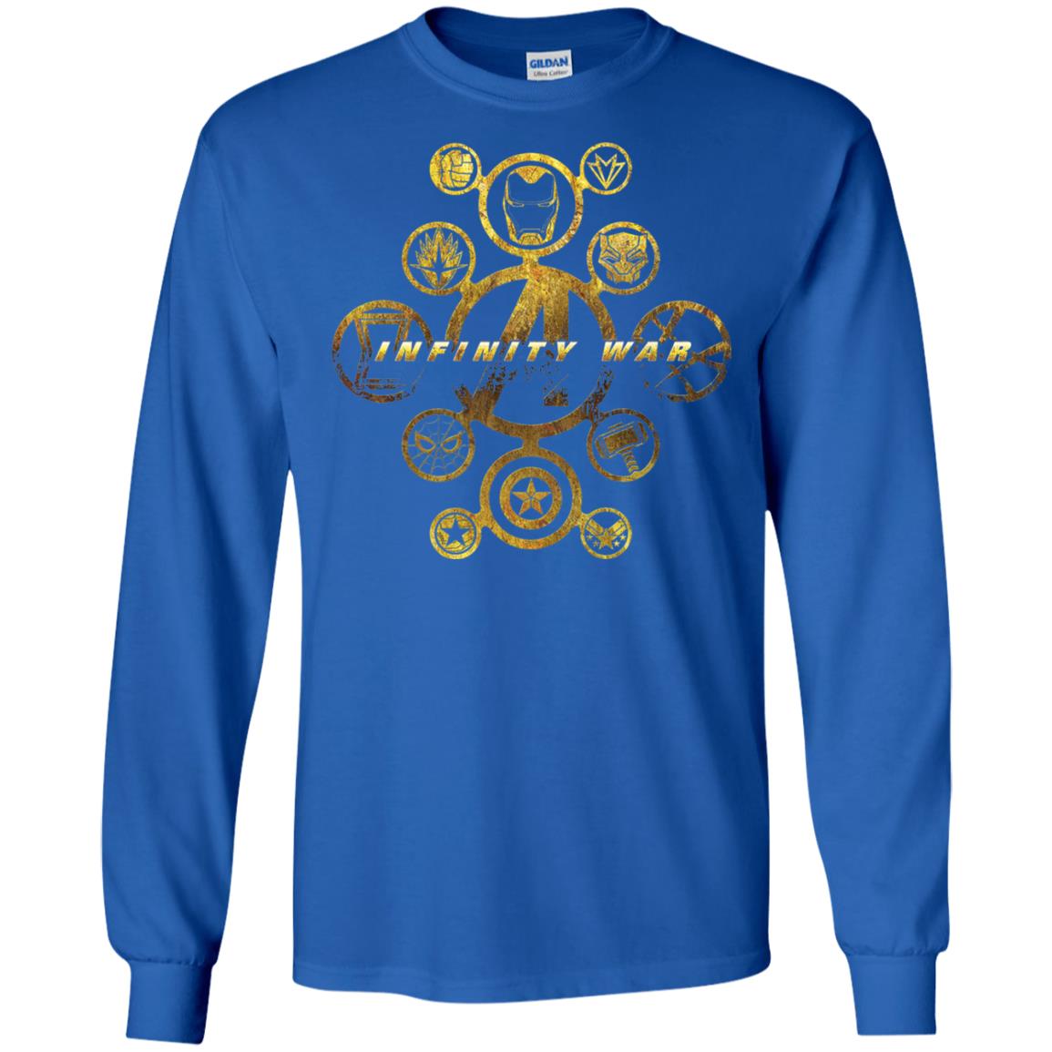 Infinity War Gold Hero Movie T-shirt Royal