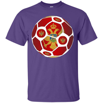 Montenegro Flag Soccer Ball Soccer Lover T-shirt Purple