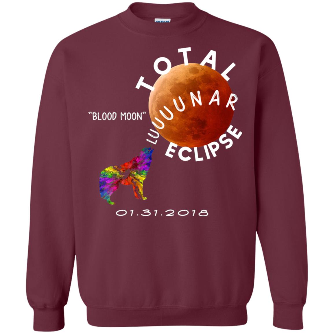 Best Total Lunar Eclipse Shirt 2018 Blood Moon T-shirt Maroon