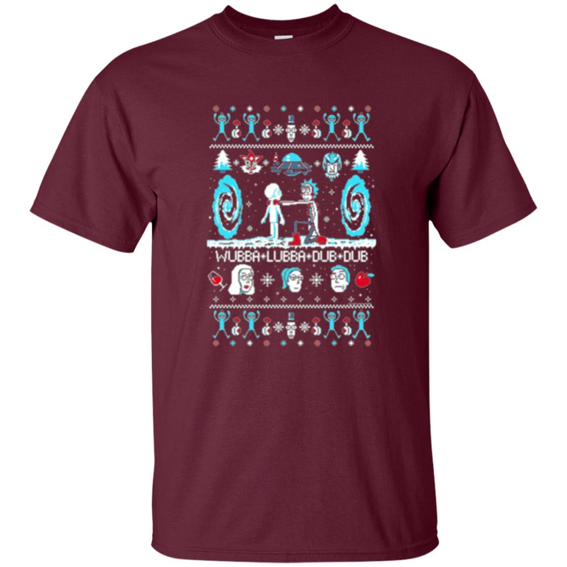 Rick And Morty T-shirt Build A Snowmorty Maroon