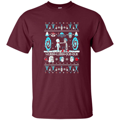 Rick And Morty T-shirt Build A Snowmorty Maroon