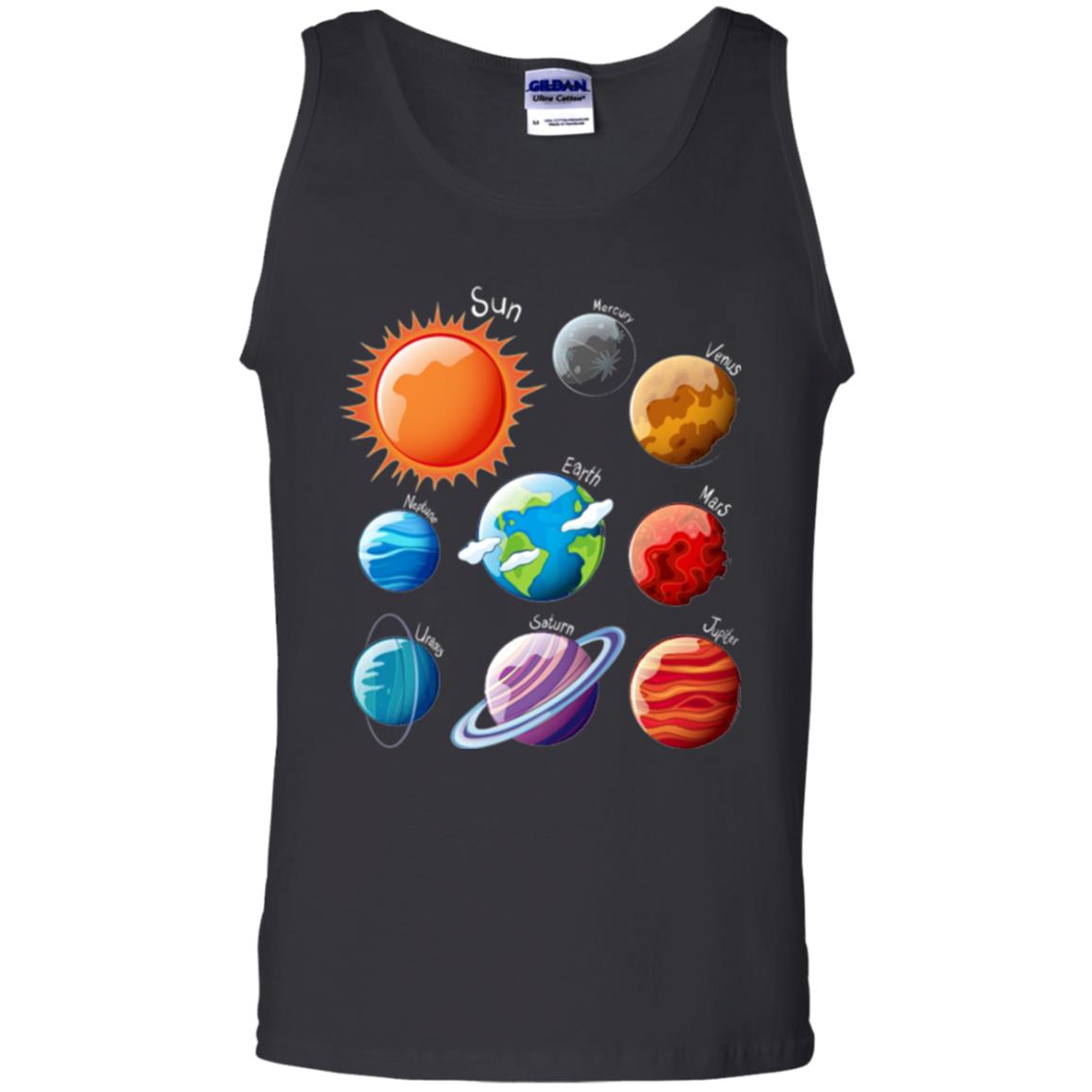 Solar System Planets T-shirt Black