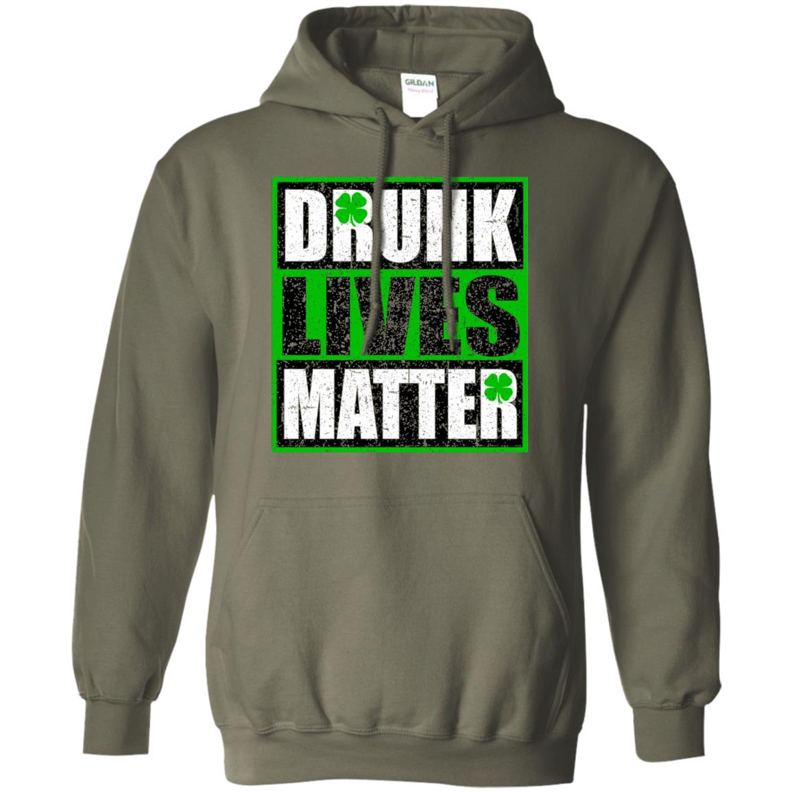 Vintage Drunk Lives Matter Saint Patrick_s Day T-shirt Military Green
