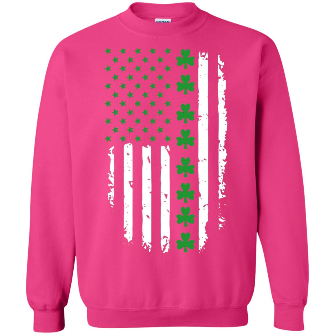 St. Patrick's Day T-shirt Irish American Flag T-shirt Heliconia