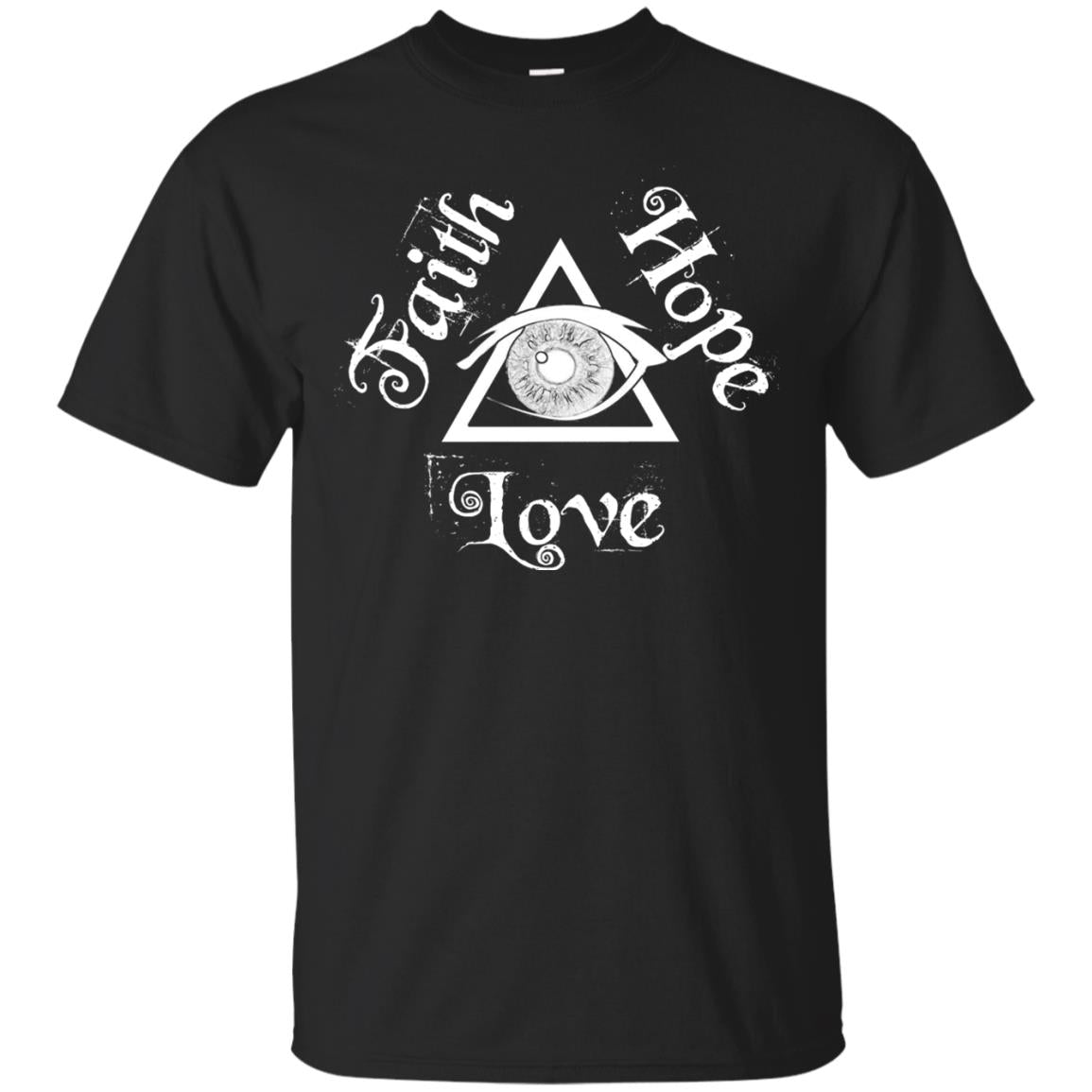Faith Hope Love Eye Of Providence Esoteric Shirt Black