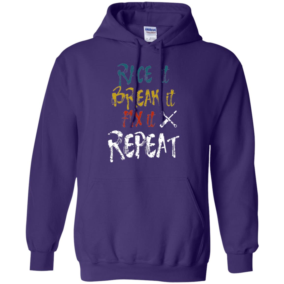 Mechanic T-shirt Race It Break It Fix It Repeat Purple