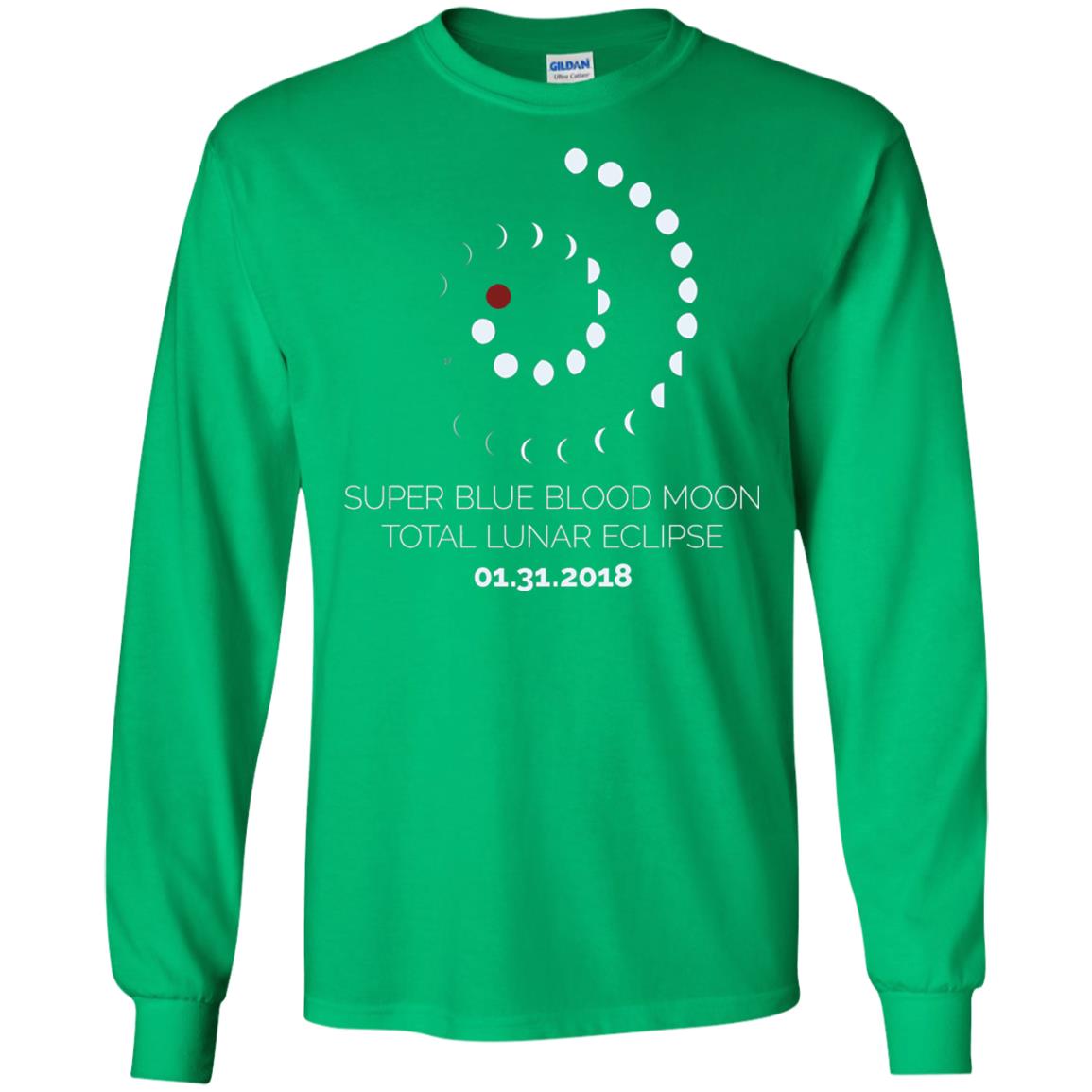 Super Blue Blood Moon Total Lunar Eclipse 2018 T-shirt Irish Green