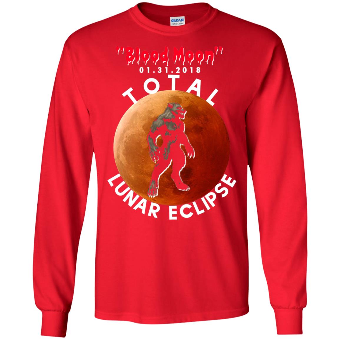 Best Total Lunar Eclipse Shirt 2018 - Blood Moon Werewolf T-shirt Red