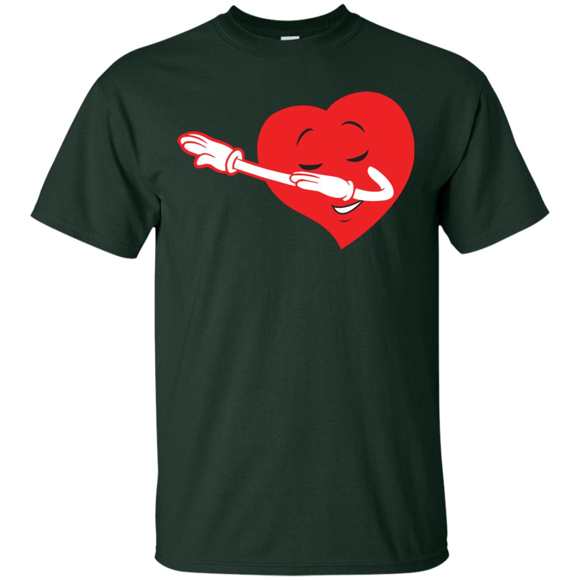 Valentine_s Day T-shirt Dabbing Heart Forest Green