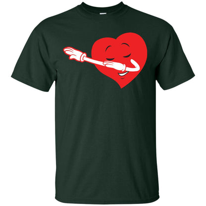 Valentine_s Day T-shirt Dabbing Heart Forest Green
