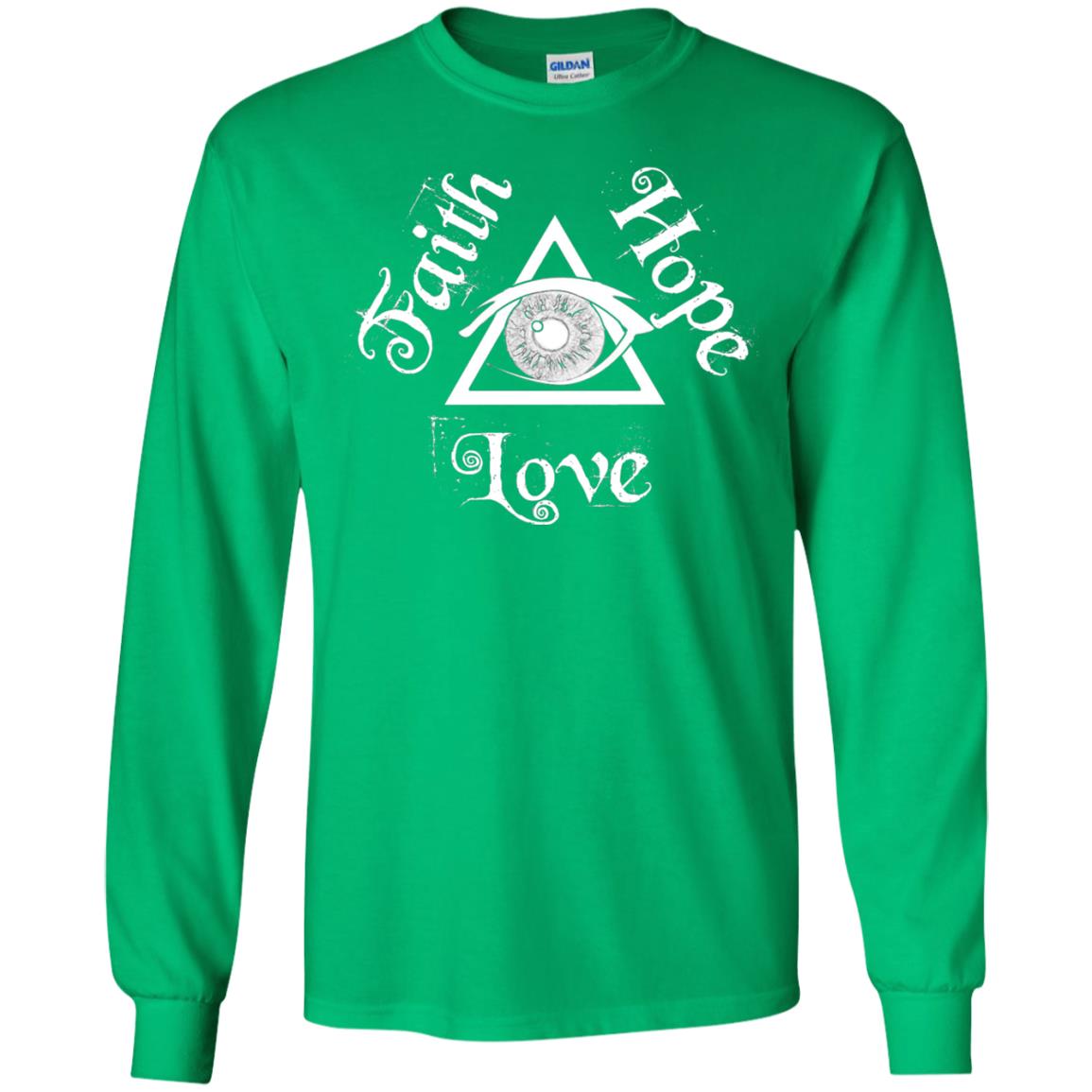 Faith Hope Love Eye Of Providence Esoteric Shirt Irish Green