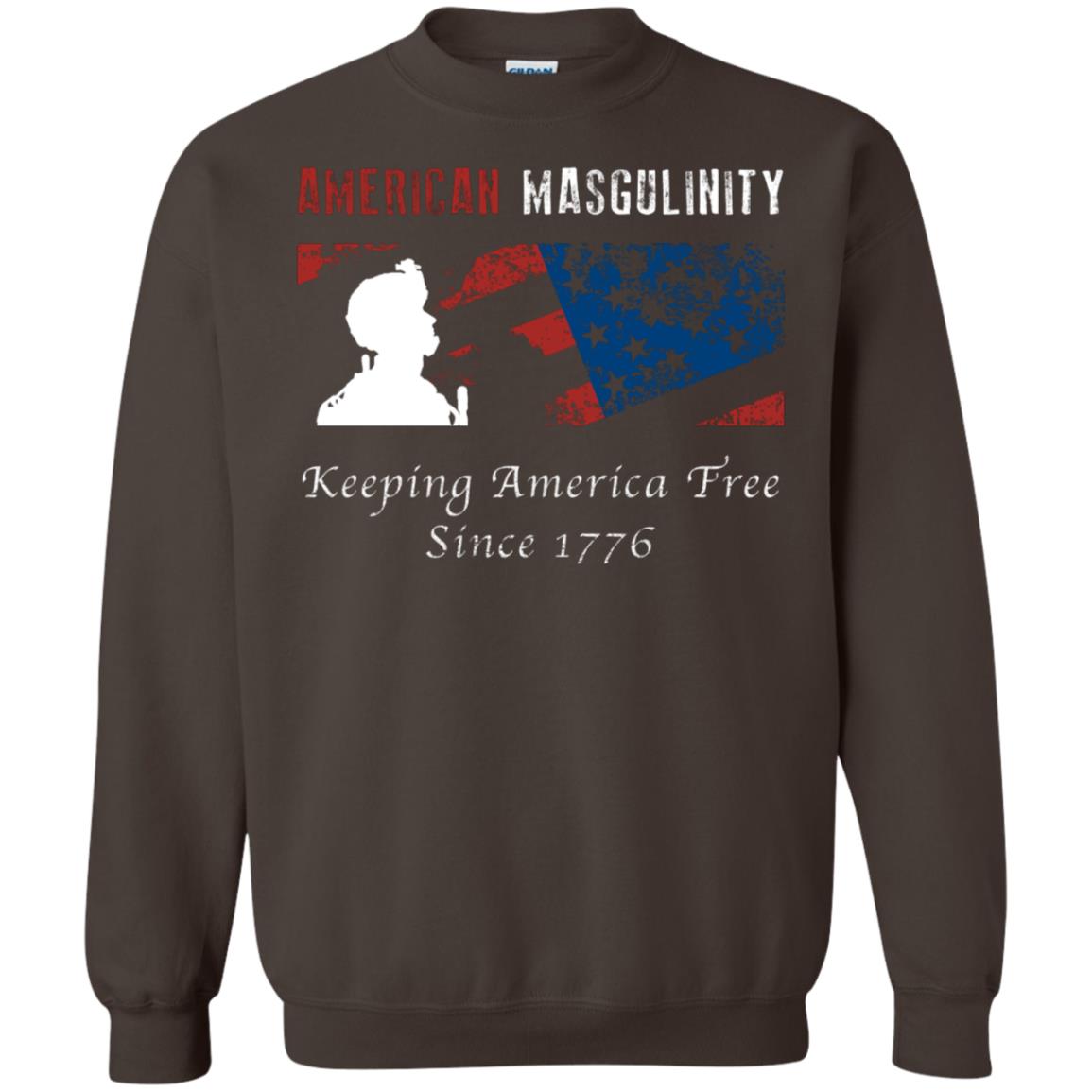 American Masgulinity Keeping America Free Since 1776 Shirt Dark Chocolate