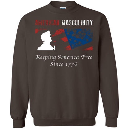 American Masgulinity Keeping America Free Since 1776 Shirt Dark Chocolate