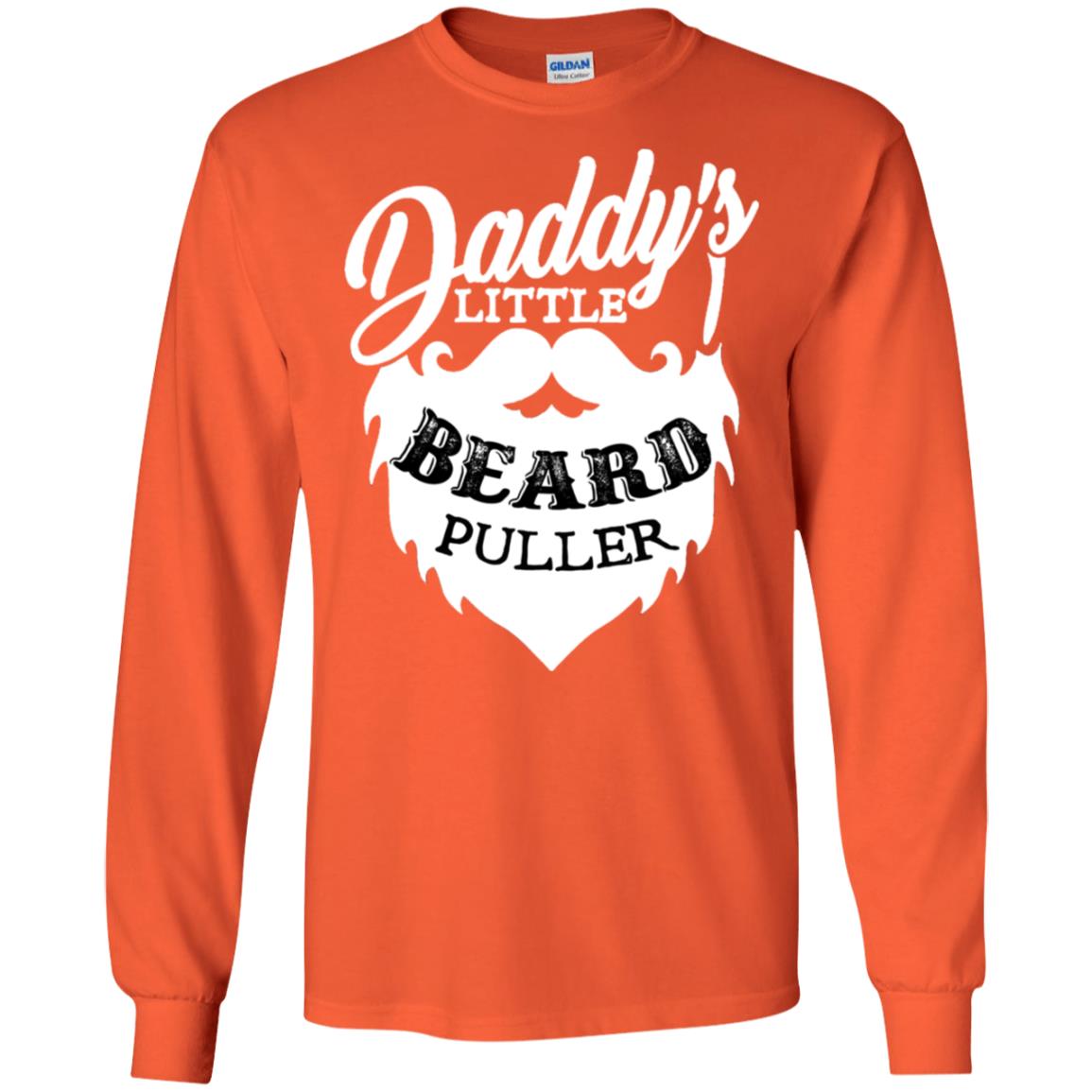 Daddy's Little Beard Puller Kid Shirt Orange