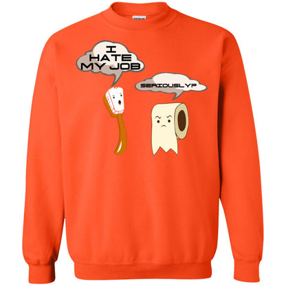 Funny Toothbrush And Toilet Paper I Hate My Job T-shirt Orange