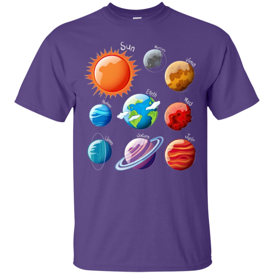 Solar System Planets T-shirt Purple