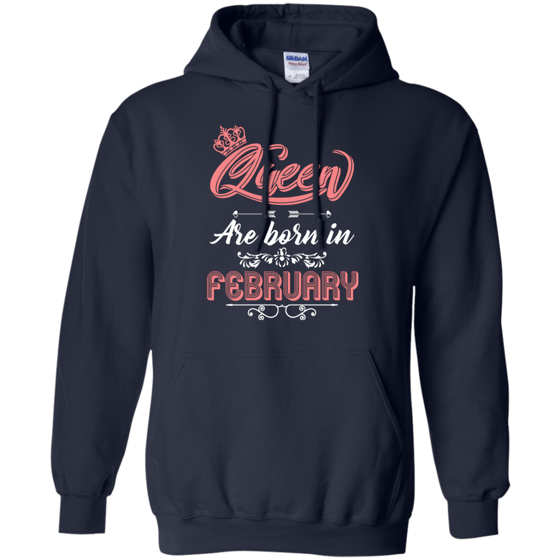 Brithday T-Shirt Queen Are Born In February Navy
