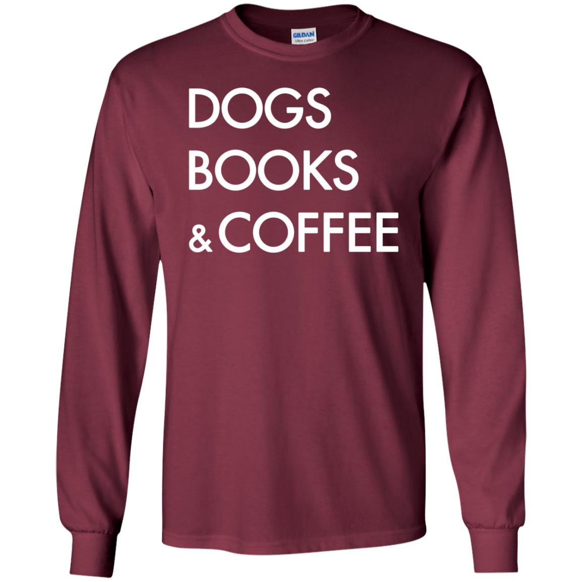 Dog Book And Coffee Shirt Maroon