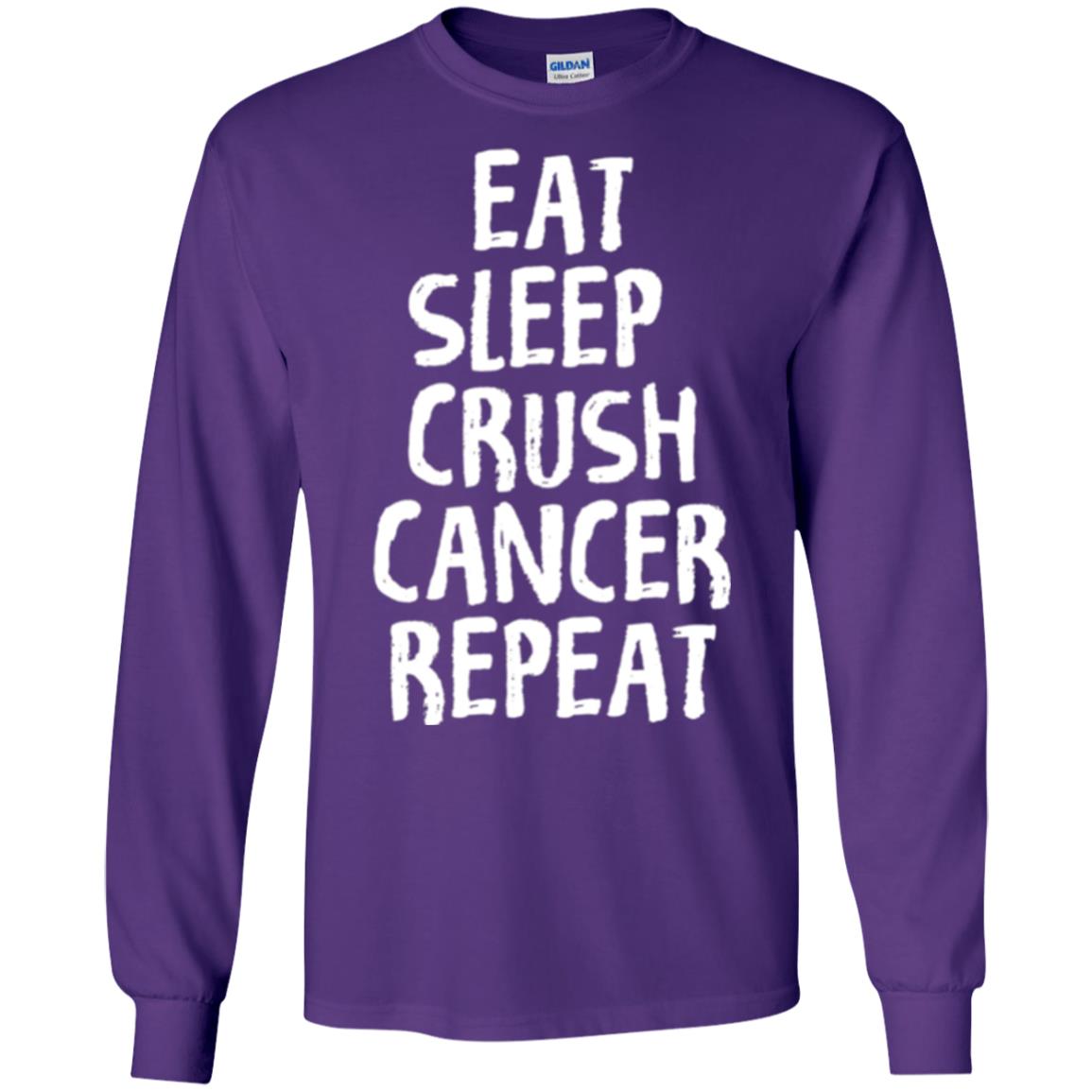 Eat Sleep Crush Cancer Repeat Fight Strength T-shirt Purple