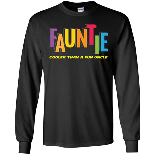 Aunt T-shirt Fauntie Cooler Than A Fun Uncle Black