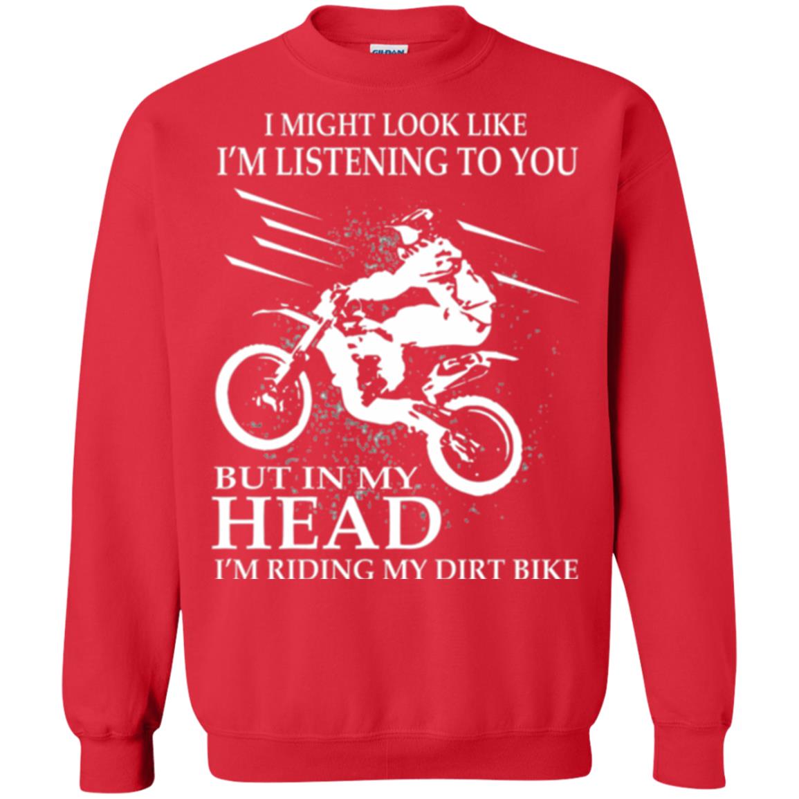 Funny Motocross T-shirt I_m Riding My Dirt Bike Red