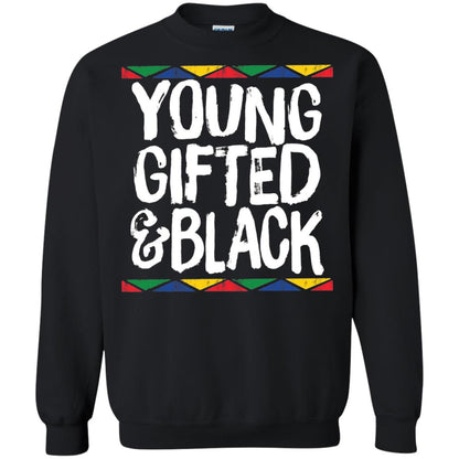 African Pride History Heritage T-shirt Young Gifted And Black Black