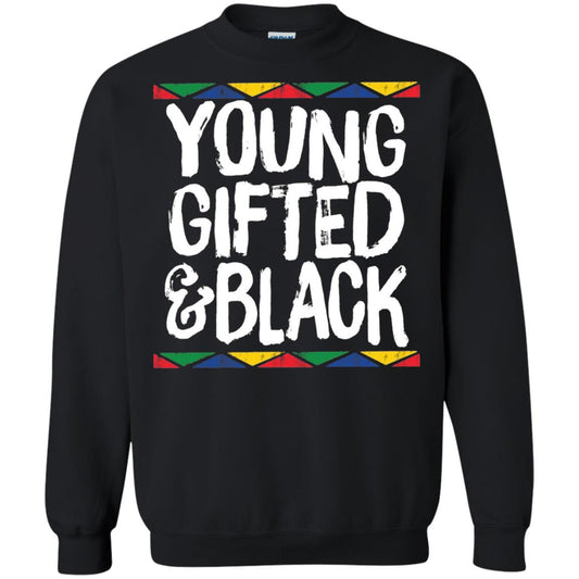 African Pride History Heritage T-shirt Young Gifted And Black Black
