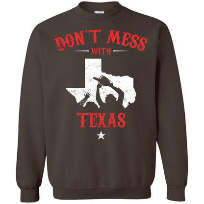 Don_t Mess With Texas Chainsaw T-shirt Dark Chocolate