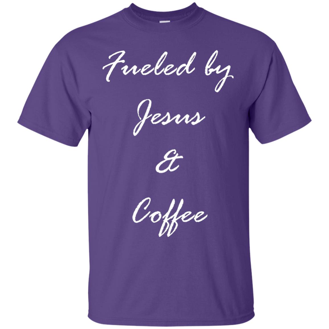 Fueled By Jesus Coffee Graphic Christian T-shirt Purple