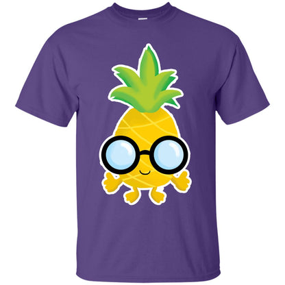 Funny Pineapple With Glasses For Boys Mens Shirt Purple