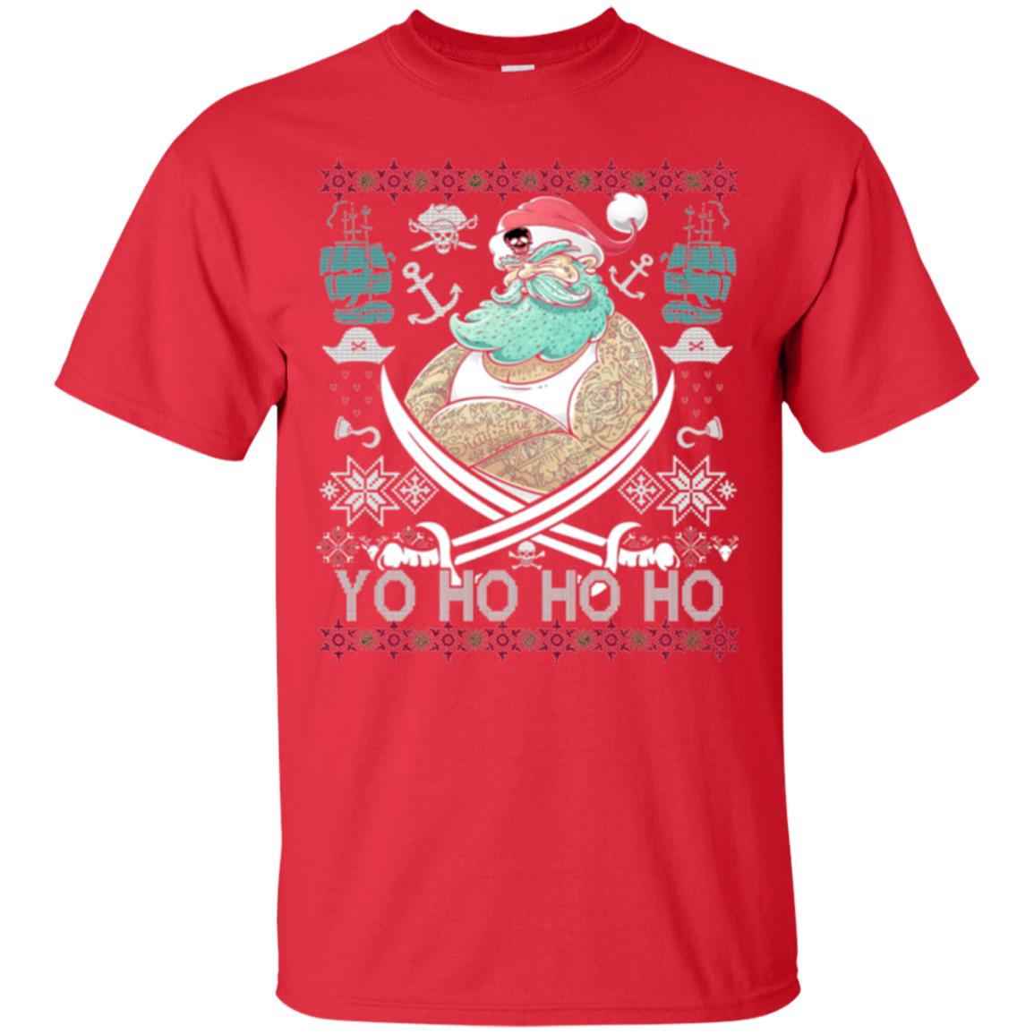Christmas T-shirt Santa Pirate Red