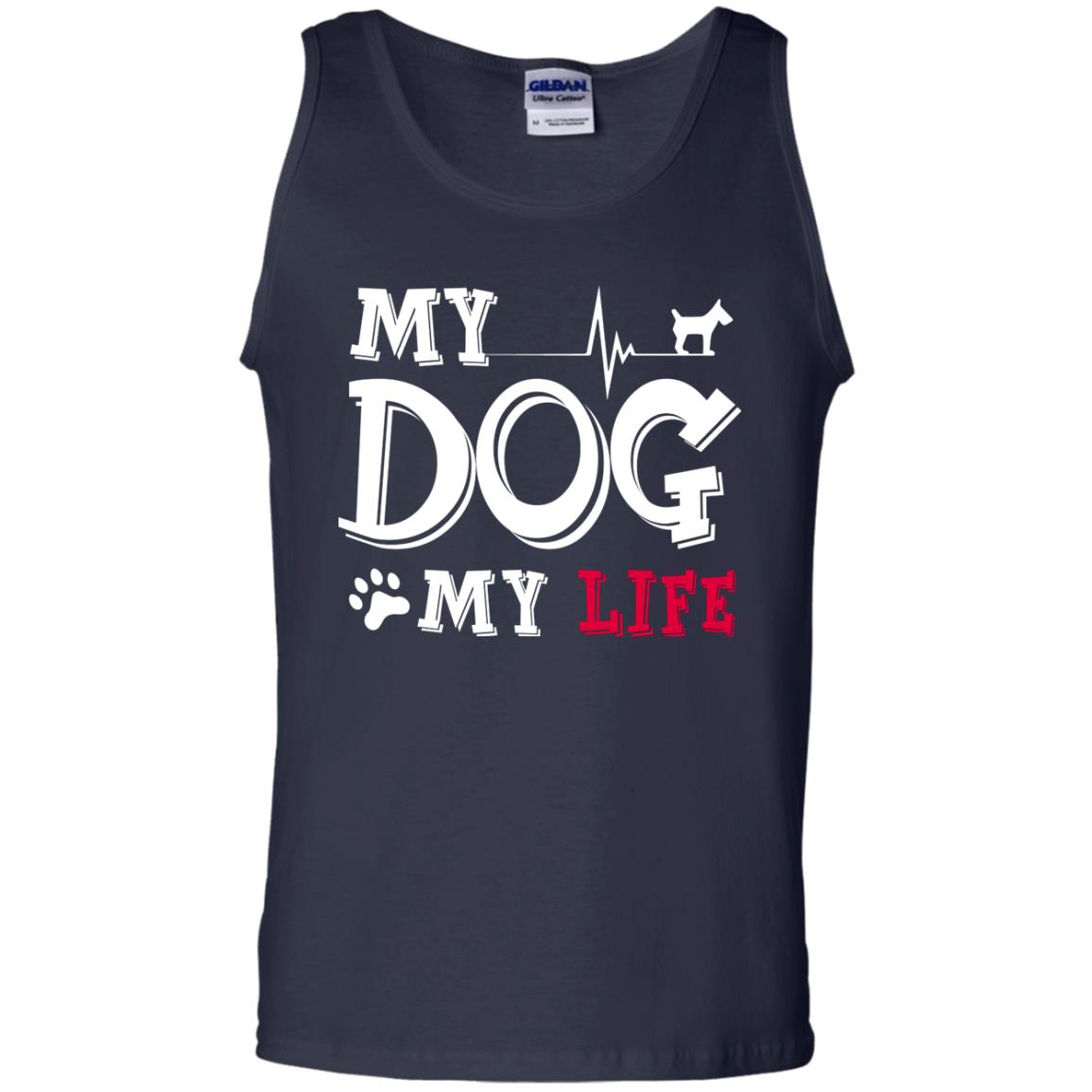 Dog Lovers T-shirt My Dog My Life Navy