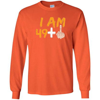 50th Birthday T Shirt I Am 49 Plus Orange