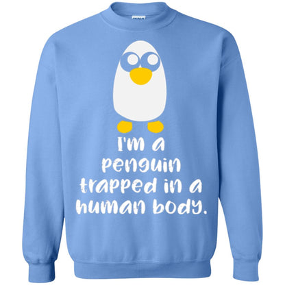 Penguin Lovers T-shirt I_m A Penguin Trapped In A Human Body Carolina Blue
