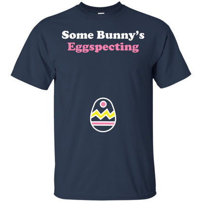 Easter Pregnant Shirt Some Bunnys Eggspecting Navy