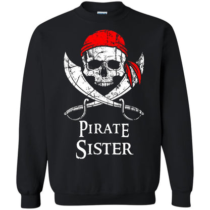 Family T-shirt Pirate Sister Jolly Roger Skull Crossbones Black