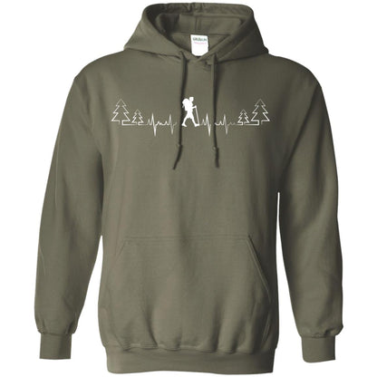 Heart Beat Hiking Lovers Shirt Military Green