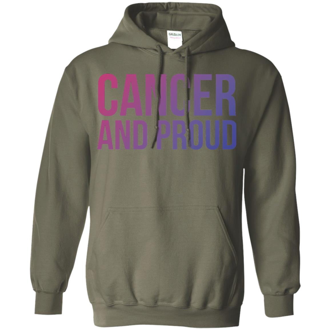 Cancer And Proud Lgbt Gear Bi Flag Gradient Shirt Military Green