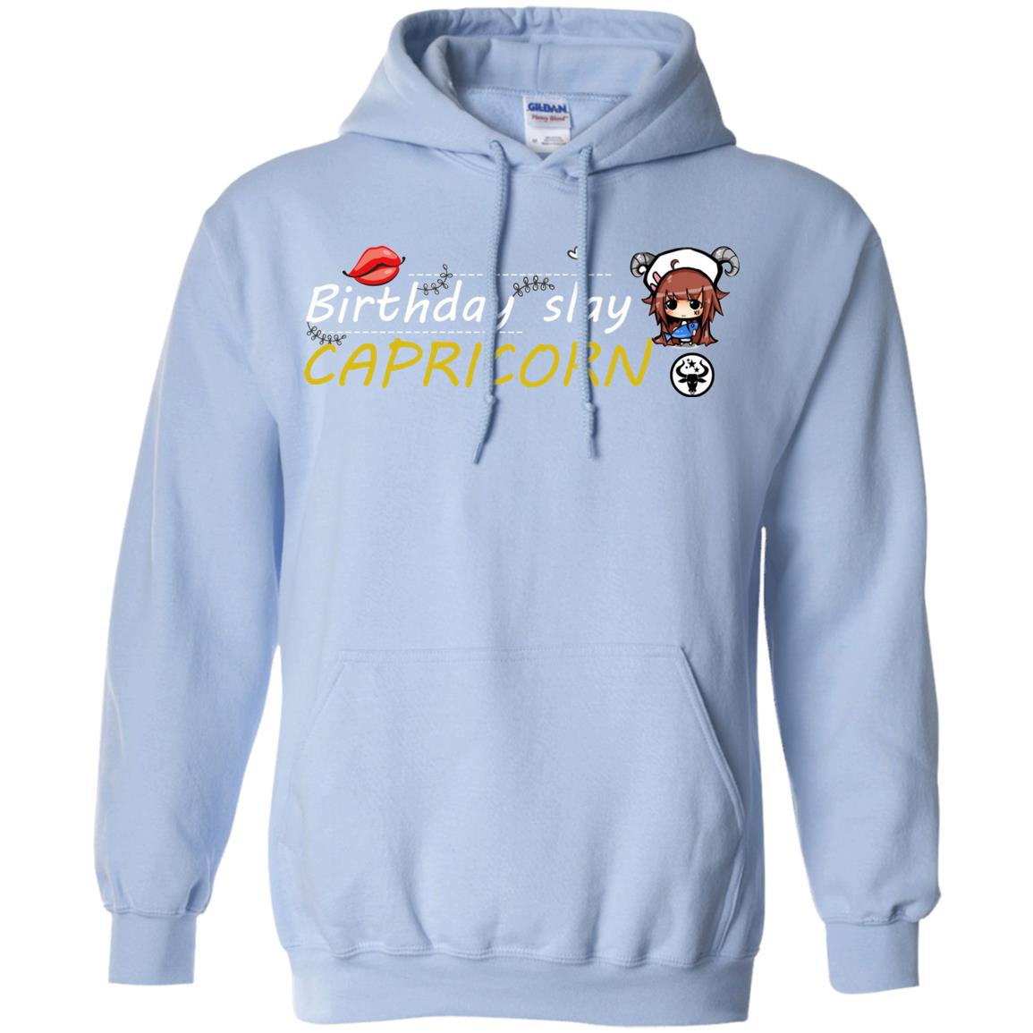 Cute Capricorn Girl Birthday Lip Slay T-shirt Light Blue