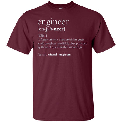 A Person Who Does Precision Guess Work Based On Unreliable Data Engineer Definition T-shirt Maroon
