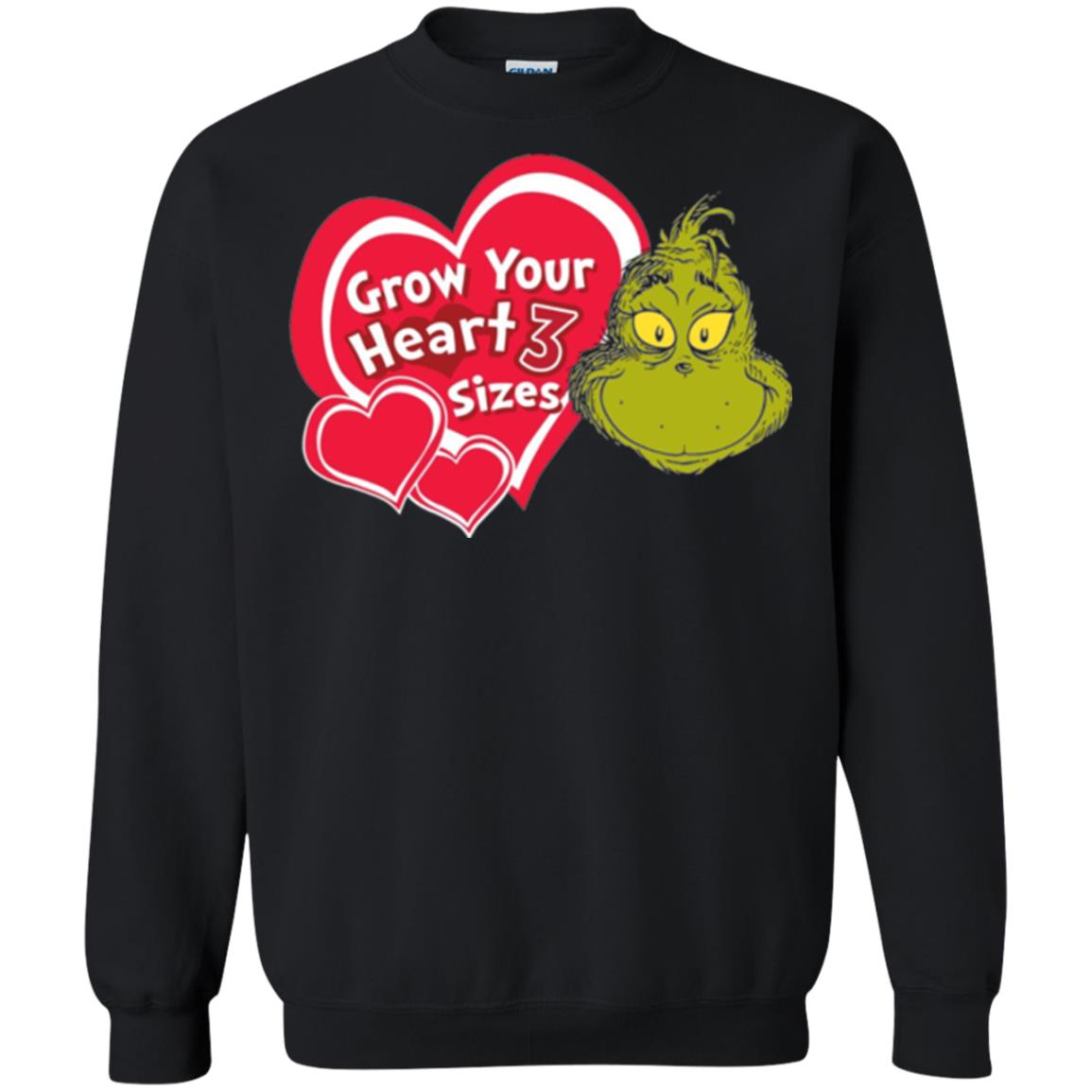 Dr. Seuss Grinch T-shirt Grow Your Heart 3 Sizes Black